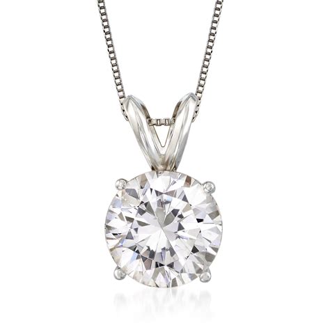 2.00 Carat Diamond Solitaire Pendant Necklace in Platinum. 18" | Ross ...