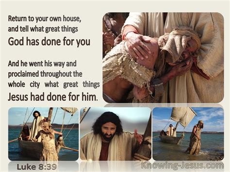 Luke 8:39 Tell What Great Things God Has Done (beige)