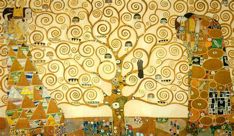 "The Stoclet Frieze” by the Austrian symbolism artist, Gustav Klimt, mosaic frieze, 1905-1911 ...
