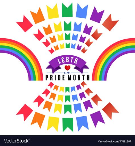 Pride month with flag rainbow Royalty Free Vector Image