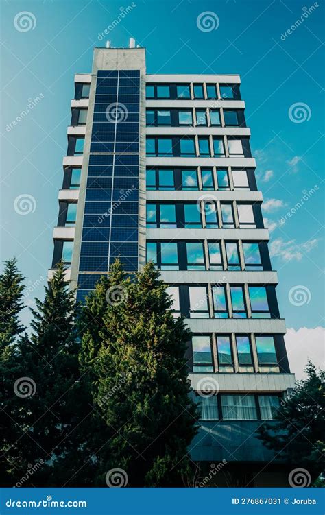 Detail of Modern Skyscraper with Solar Panels on Wall Stock Image ...