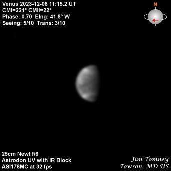 Venus 2023-12-08 - Major & Minor Planetary Imaging - Cloudy Nights