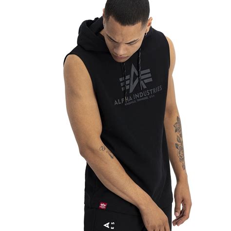 Alpha Industries Logo Hoodie Tank Top - Black – Orkini Clothing