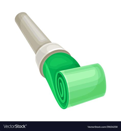 Green party whistle as birthday toy and accessory Vector Image