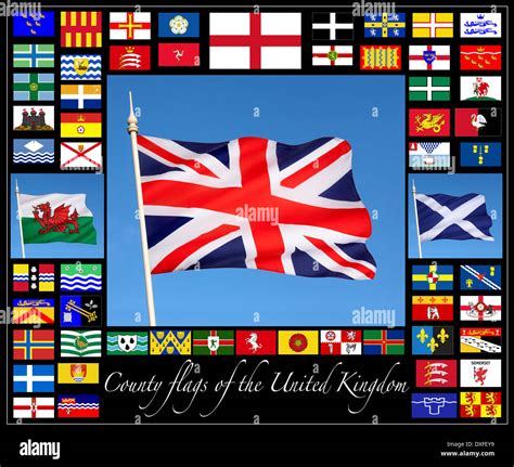 County flags of the United Kingdom together with the flags of England ...