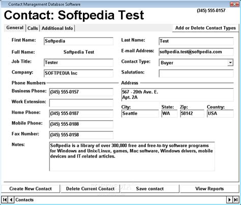 Contact Management Database Software 7.0 - Download, Review, Screenshots