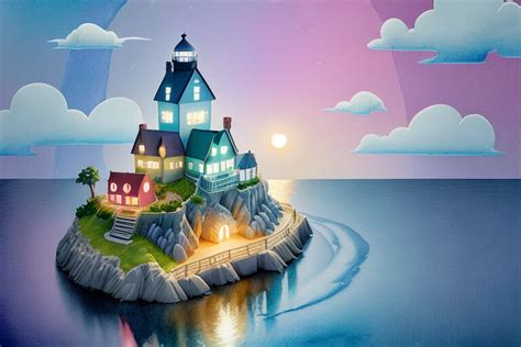 ArtStation - Colorful and Beautiful Lighthouse | Artworks