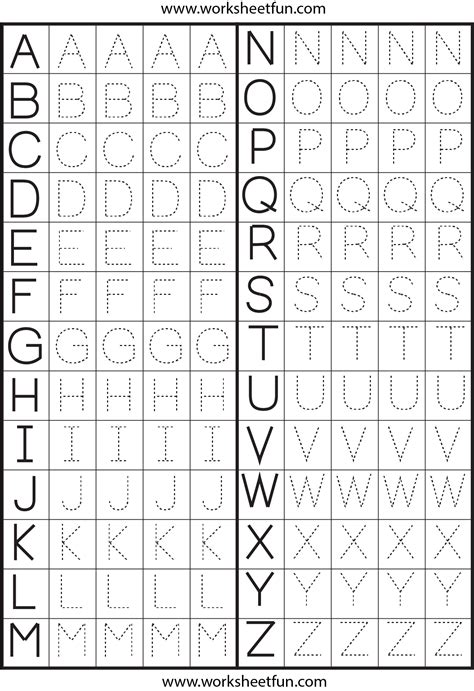 Alphabet Letter Tracing Worksheets | Letter tracing worksheets, Tracing worksheets, Alphabet ...