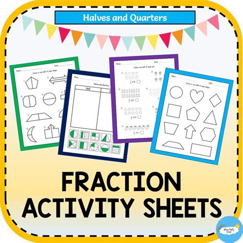 Fraction Activities- Halves and Quarters Worksheets