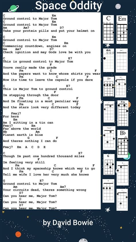 Space oddity By David Bowie Ukulele chords | Ukulele chords songs, Ukulele chords, Ukelele ...