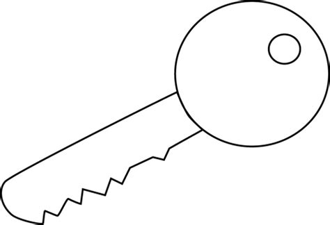 Black and White Key Clip Art - Black and White Key Image