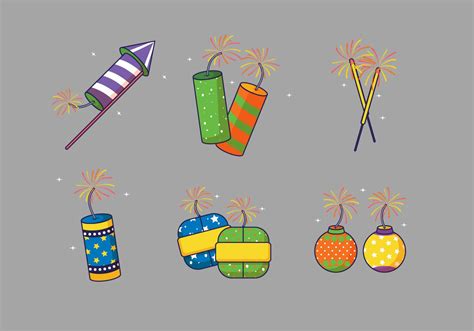 Set Of Diwali Crackers Vector Illustration 152698 Vector Art at Vecteezy