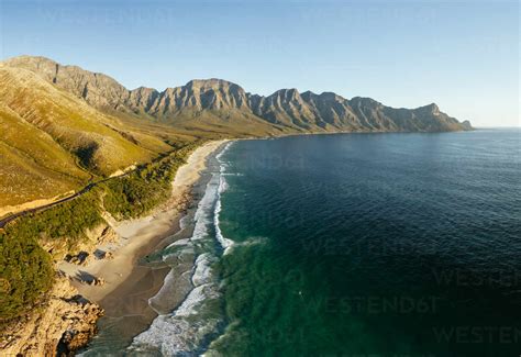 Aerial view of Kogel Bay, Western Cape, South Africa, Africa stock photo