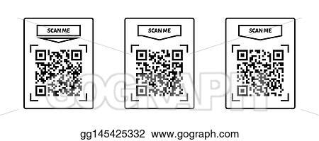 Vector Illustration - Scan me qr code frame. qr code for payment, text transfer with scan me ...