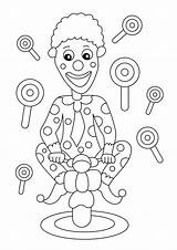 Circus Clowns Coloring Pages sketch template