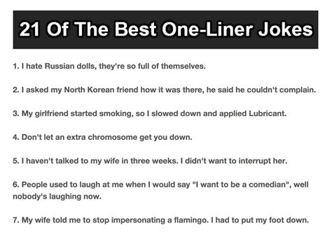 21 Best One-Liner Jokes. #15 Is Just Evil. - Mogul