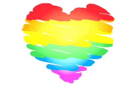 Gay Pride Flag Heart Shape Waving