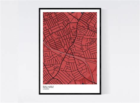 Balham London Map Art Print Many Colours 350gsm Art | Etsy