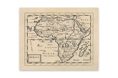 Africa Map Circa 1681 Old 1600s African Continent Art | Etsy