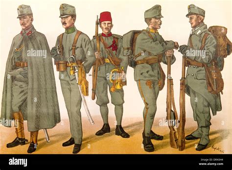 Austrian soldiers in uniform, WW1 Stock Photo, Royalty Free Image ...