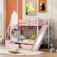 Westbrook Staircase Bunk Twin Over Twin with 2 Urban Bed Drawers in White - Walmart.com