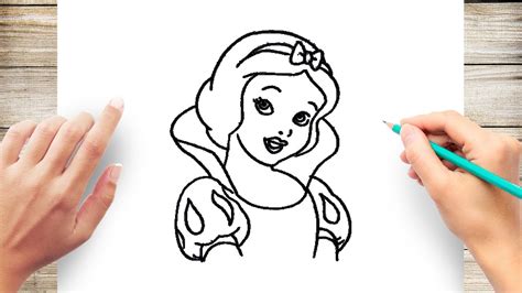 Easy Snow White Pencil Drawing - Coloring Page