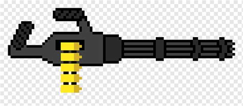 Pixel art Minigun, pixel art gun, angle, assault Rifle, weapon png ...