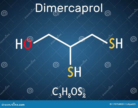 Dimercaprol, BAL, British Anti-Lewisite, C3H8OS2, Molecuul Het is ...