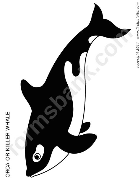 Orca Or Killer Whale Sheet printable pdf download