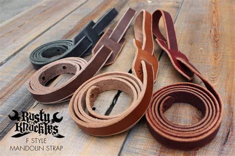 F Style Mandolin Strap Made With Black Leather for Bluegrass - Etsy