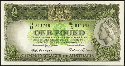 Australia One Pound banknote 1953 Queen Elizabeth II|World Banknotes ...