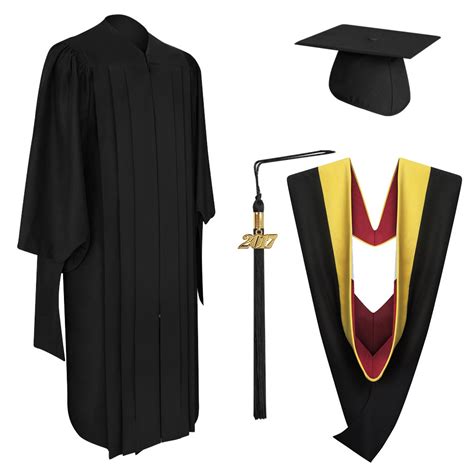 Deluxe Master Graduation Cap, Gown, Tassel & Hood