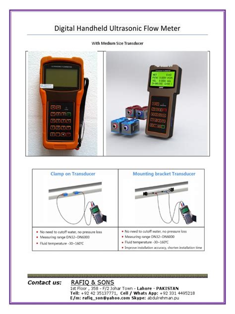 Handheld Flow Meter ULTRASONIC Type | PDF | Flow Measurement | Equipment