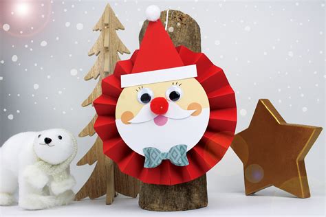 Père Noël En Papier Tout Rond Et Tout Mignon - Noël - 10 avec Decoupage Papier Facile - Arouisse.com