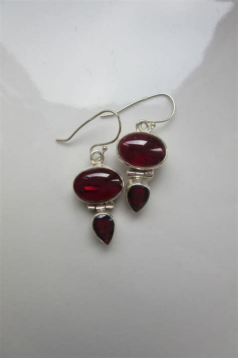 Double Garnet Earrings - Duda design