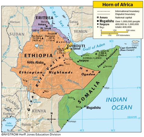 Horn of Africa Map Pictures