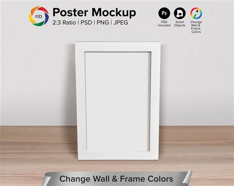 2:3 Ratio Poster Mockup Art Print Mockup for 6x9, 12x18, 16x24, 20x30 ...