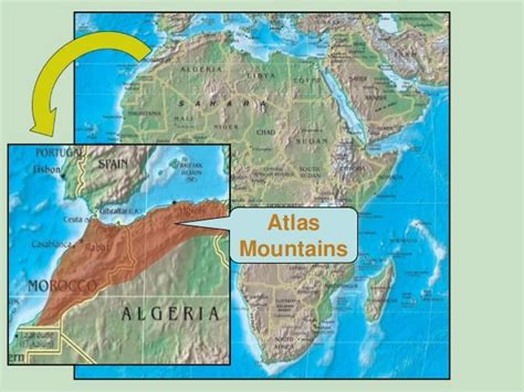 Atlas Mountains Physical Map