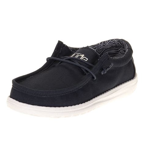 Hey Dude Boys Wally Navy Casual Shoe - Walmart.com - Walmart.com