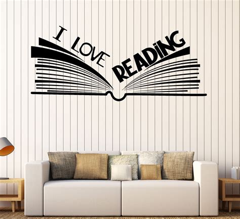 Vinyl Wall Decal Book Bookshop Library Reading Room Stickers Unique ...