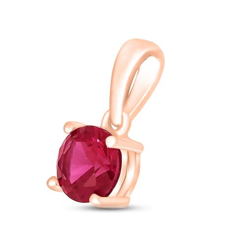 Lab-Created Ruby Birthstone Pendant 10K Rose Gold | Kay