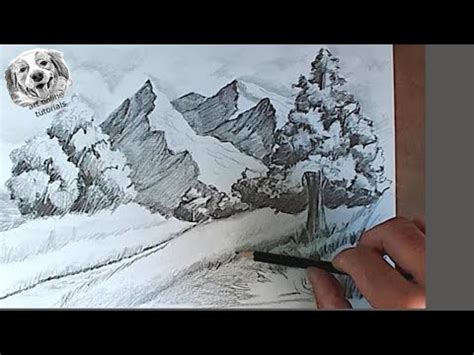 How to Draw Mountains Landscape with Pencil Step by Step and Easy - YouTube