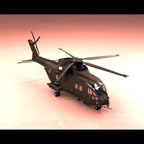 agustawestland eh101 merlin helicopter 3d model