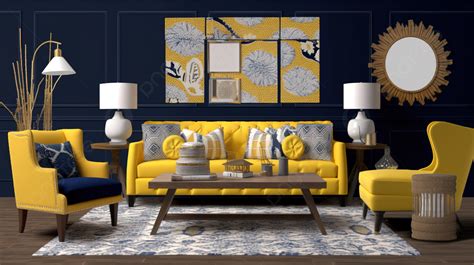 Navy And Mustard Living Room Wallpaper | Bryont Blog