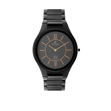 Titan Edge Ceramic Black Dial Analog Ceramic Strap watch for Men – Titan World