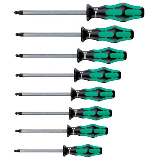 Wera 352 8 Piece Ball End Hexagon (Allen) Screwdriver Set 1.5-8mm | PrimeTools