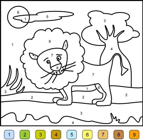 Animal Color by Number Coloring Pages - Free Printable Coloring Pages for Kids