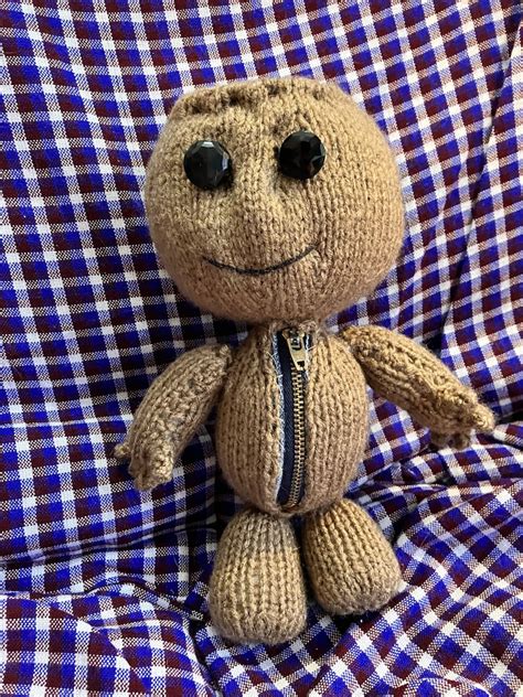 Sackboy Knitted Plush Toy, Brown, Pink or Rainbow - Etsy