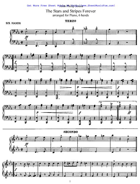 Free sheet music for The Stars and Stripes Forever (Sousa, John Philip ...