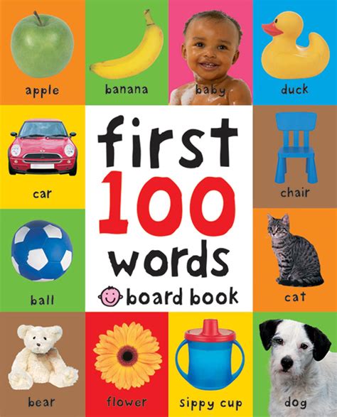 First 100 Words Children Board Book Learning For Baby Kids Bright Child ...